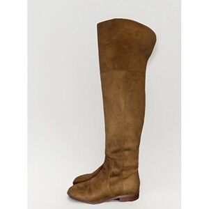 J.Crew Over the Knee Boots Rich Walnut Faux Microsuede Chocolate Brown Women's 7